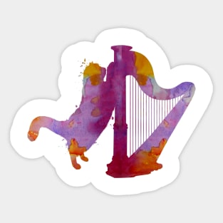 Cat and harp Sticker